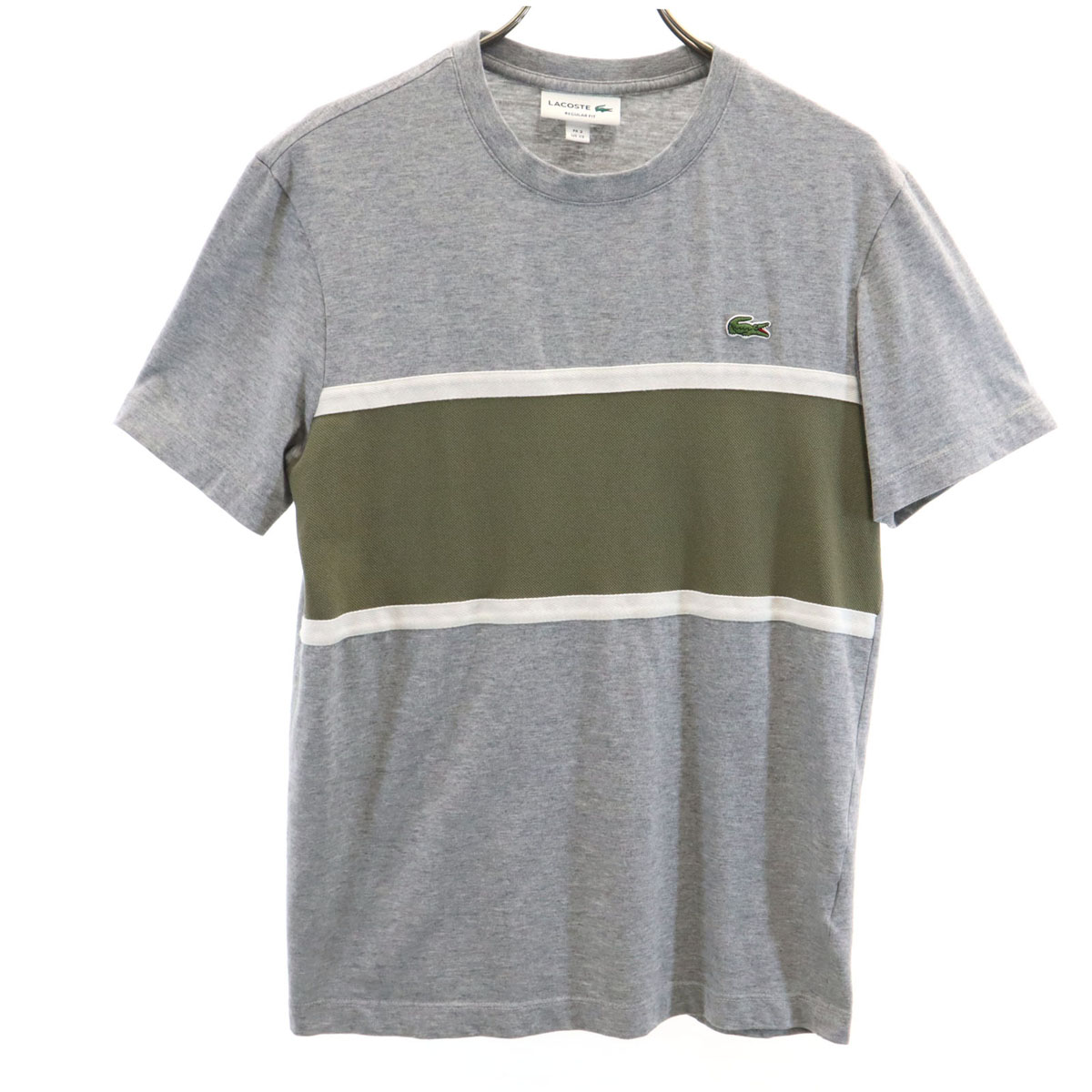 LACOSTE ラコステ 半袖 レギュラーフィット Tシャツ XS グレー メンズ
