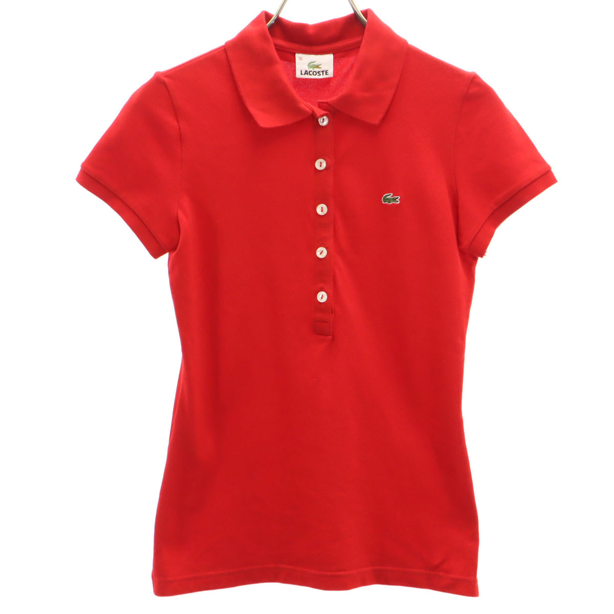 LACOSTE ラコステ 半袖 ポロシャツ 36 レッド レディース