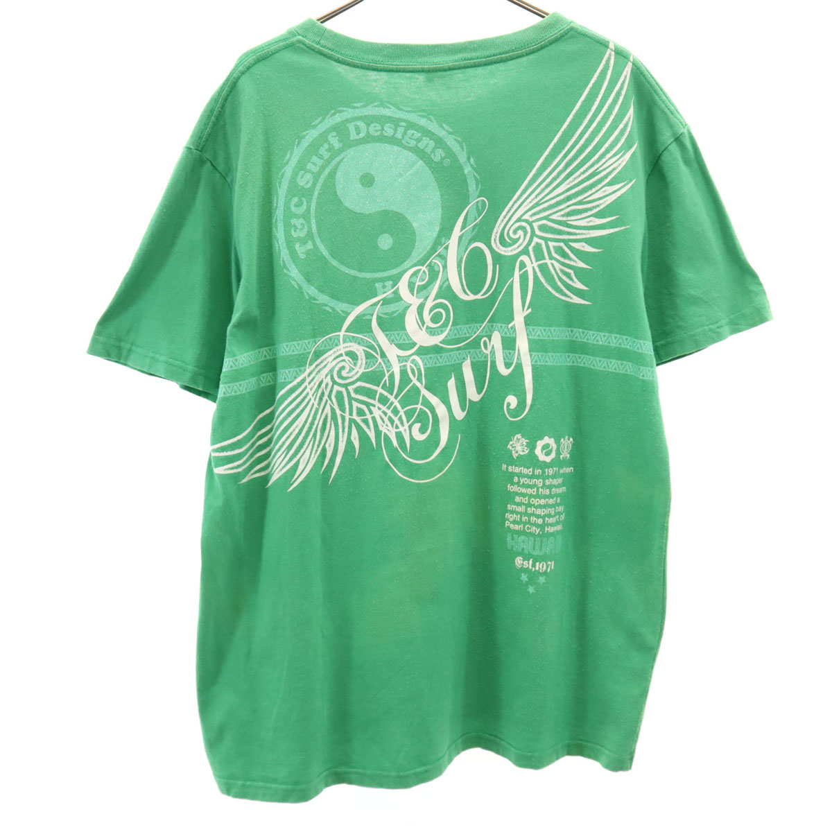 Town & Country タウンアンドカントリー バックロゴ 半袖 Tシャツ XL グリーン メンズ
