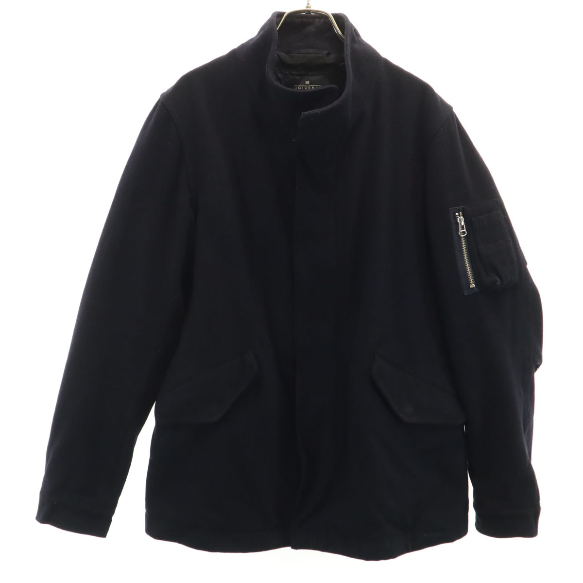 nano universe ナノユニバース ウールブレンド ジャケット M ネイビー メンズ