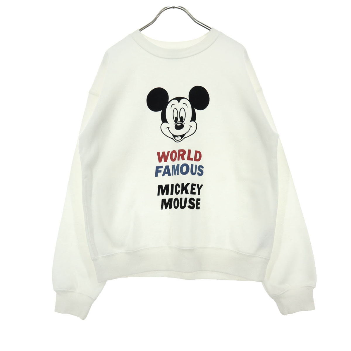 GU ジーユー 裏起毛 Disney ディズニー コラボ キャラクターロゴ 長袖 トレーナー L ホワイト レディース