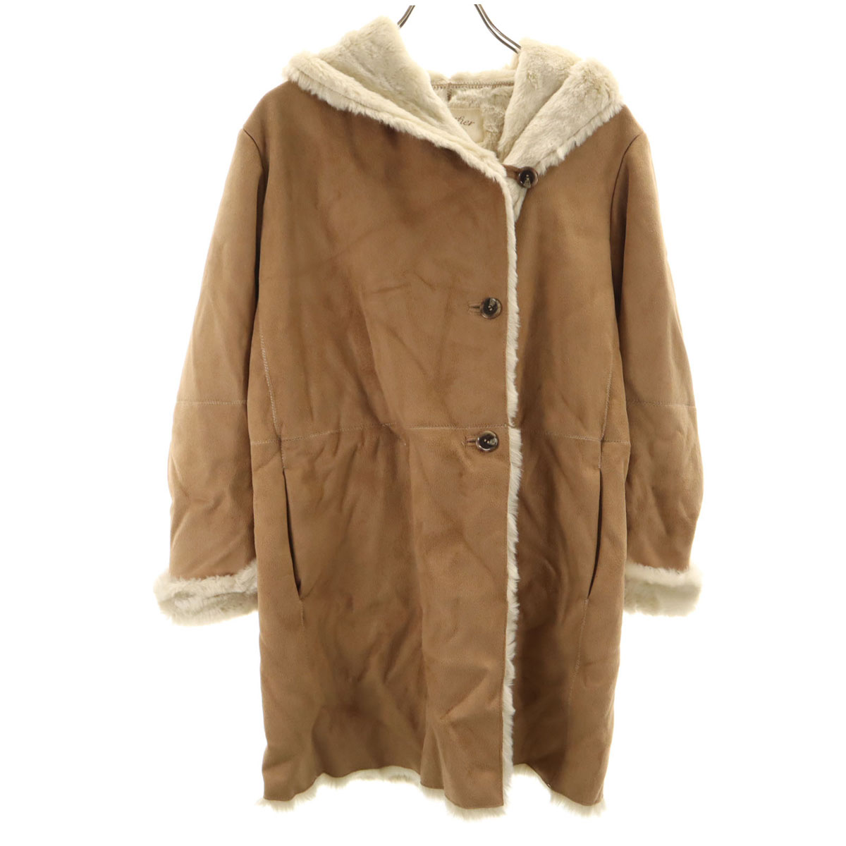 Another Edition アナザーエディション フェイク ムートンコート S ブラウン レディース