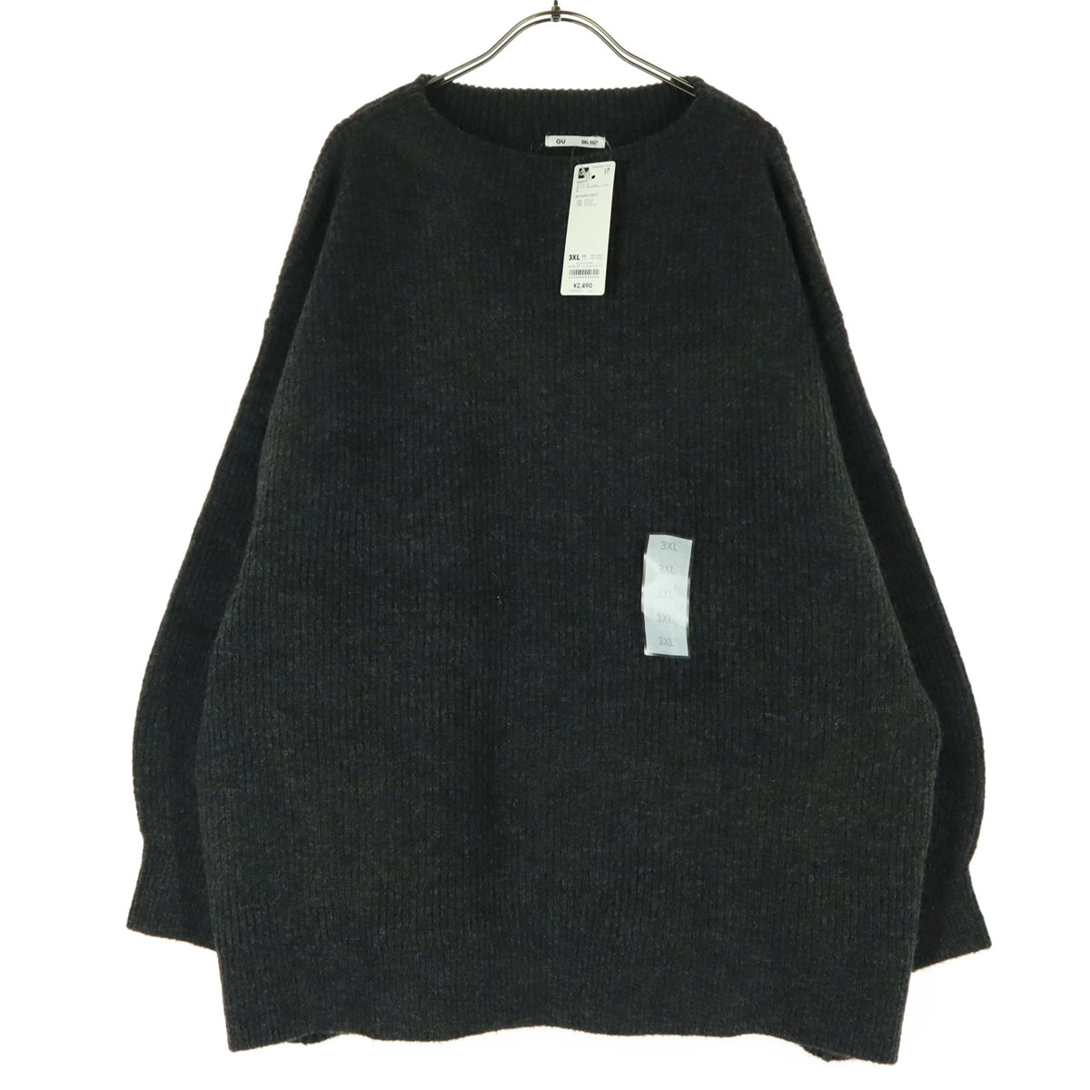 未使用 GU ジーユー 長袖 セーター 3XL グレー レディース