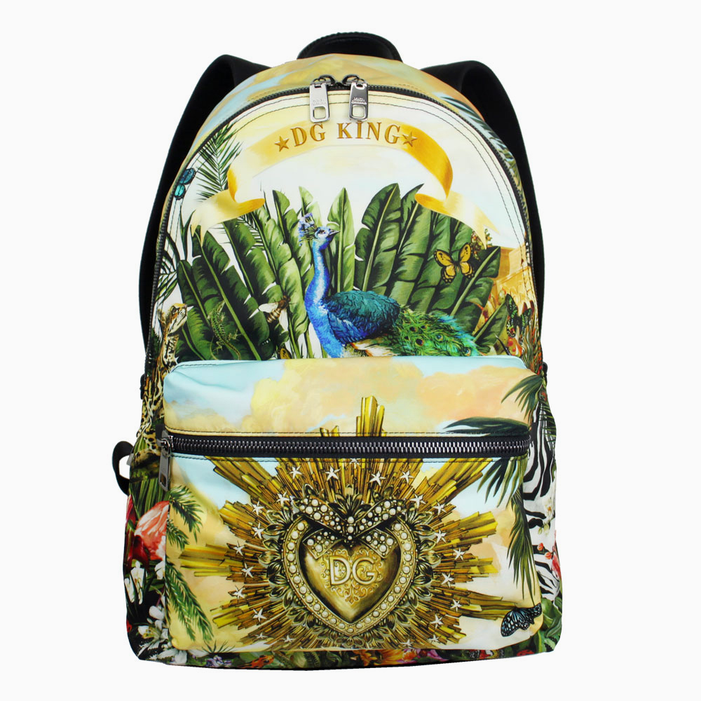 ドルチェ＆ガッバーナ バッグ メンズ DOLCE＆GABBANA バックパック リュック DG KINGプリント ナイロン マルチカラー BM1607 AA664 HHIH3