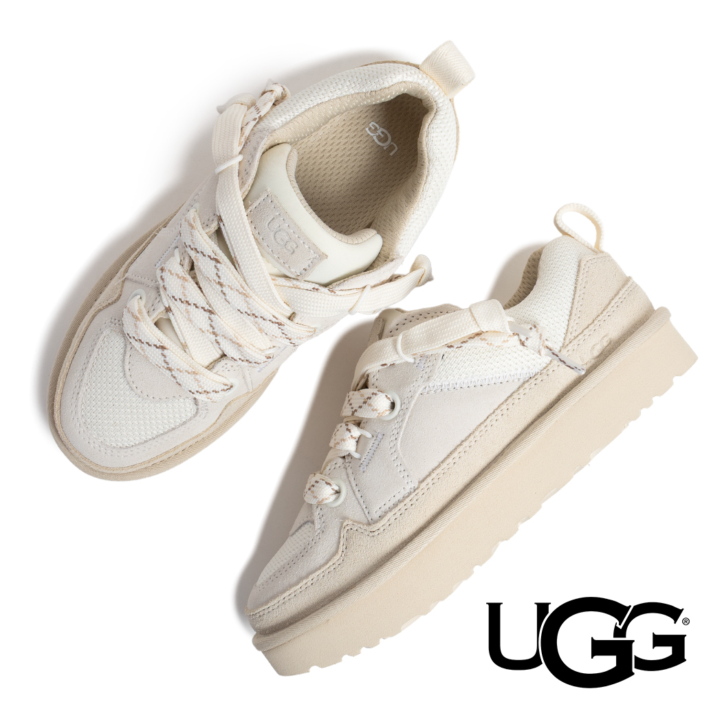 UGG アグ ボリューム 厚底 ロー ローメル スニーカー LO LOWMEL JASMINE ( ジャスミン クリーム 白 スエード レディース レザースニーカ