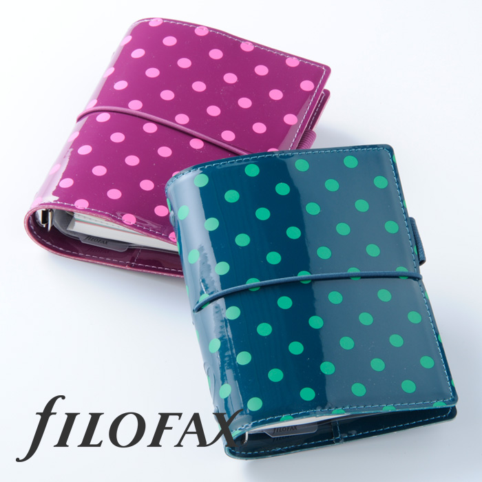 ファイロファックス システム手帳 ミニ6穴 ポケットサイズ スモール ドミノ パテント リング径19mm メンズ レディース 合皮 ゴムバンド