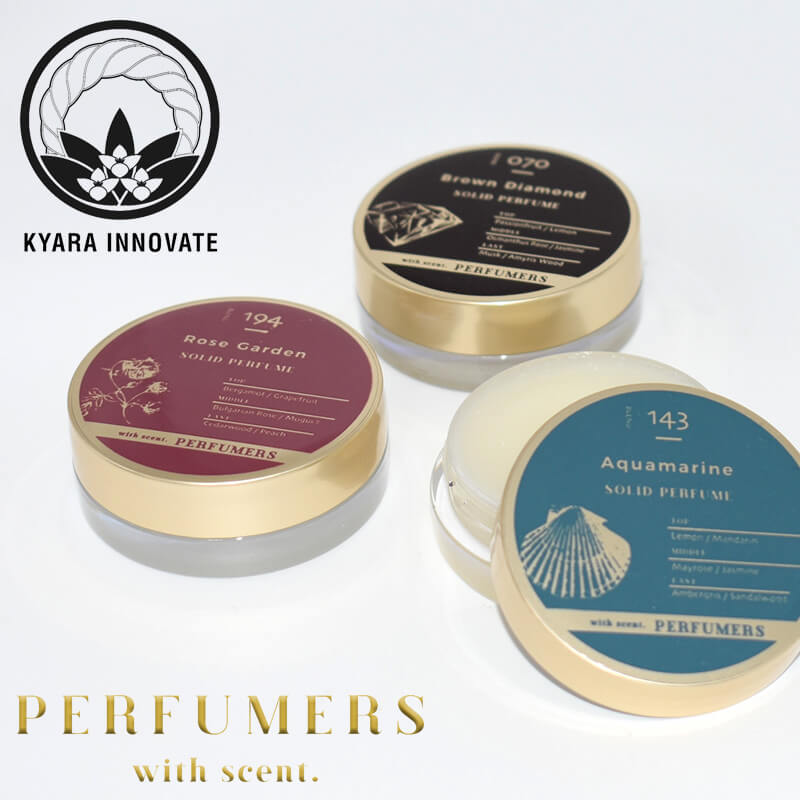 商品スペック■特徴 キャライノベイト PERFUMERS パフューマーズ PERFUMERS ソリッドパフューム 優しく香るソリッドパフューム 肌の体温で溶けて、優しく香るソリッドパフューム。液体香水