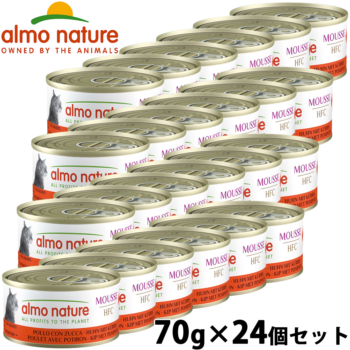 アルモネイチャー almo natuer キャットフード ウェットフード HFC チキンとパンプキン・キャット 70g×24個セット