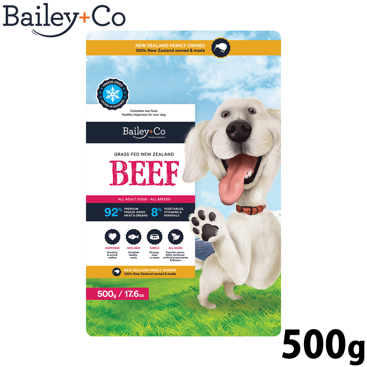 ベイリーコー Bailey+Co ドッグフード フリーズドライ コンプリート ビーフ 500g