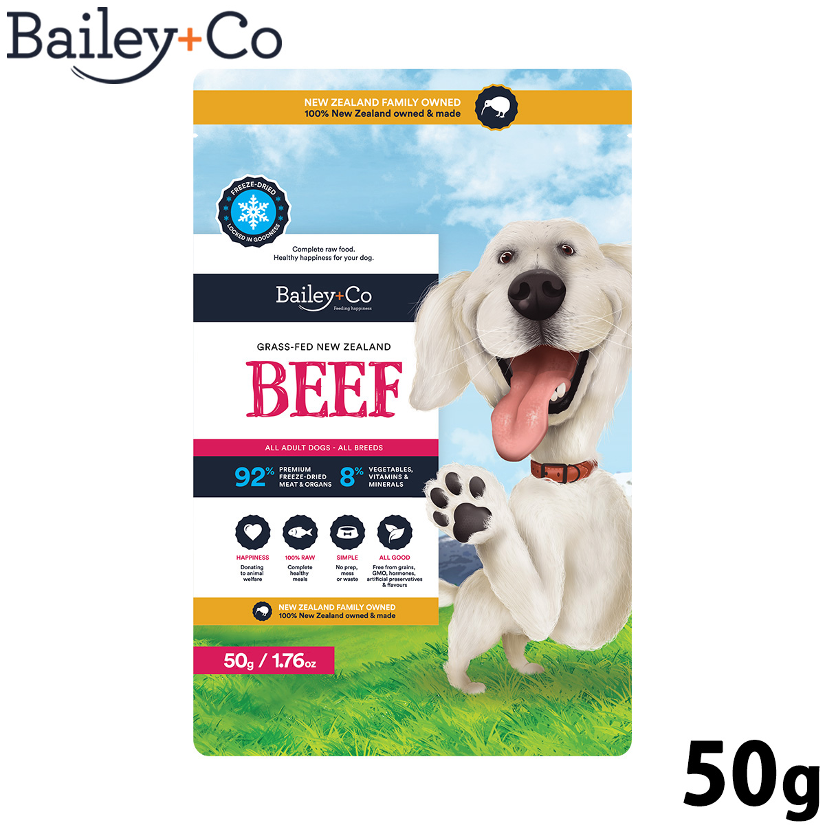 ベイリーコー Bailey+Co ドッグフード フリーズドライ コンプリート ビーフ 50g