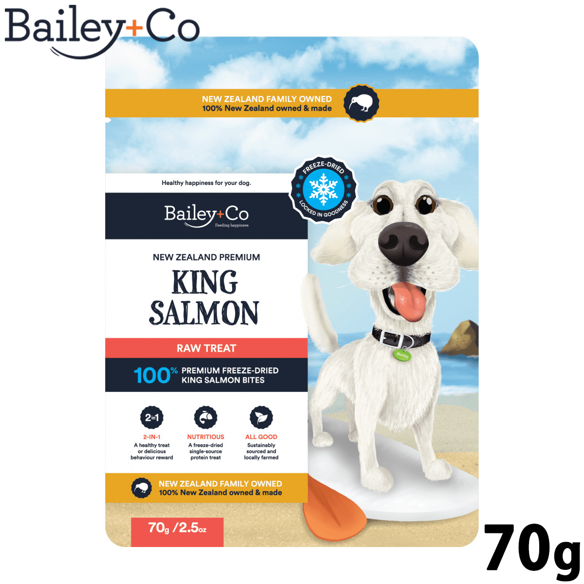 ベイリーコー Bailey+Co ドッグトリーツ フリーズドライ キングサーモン 70g