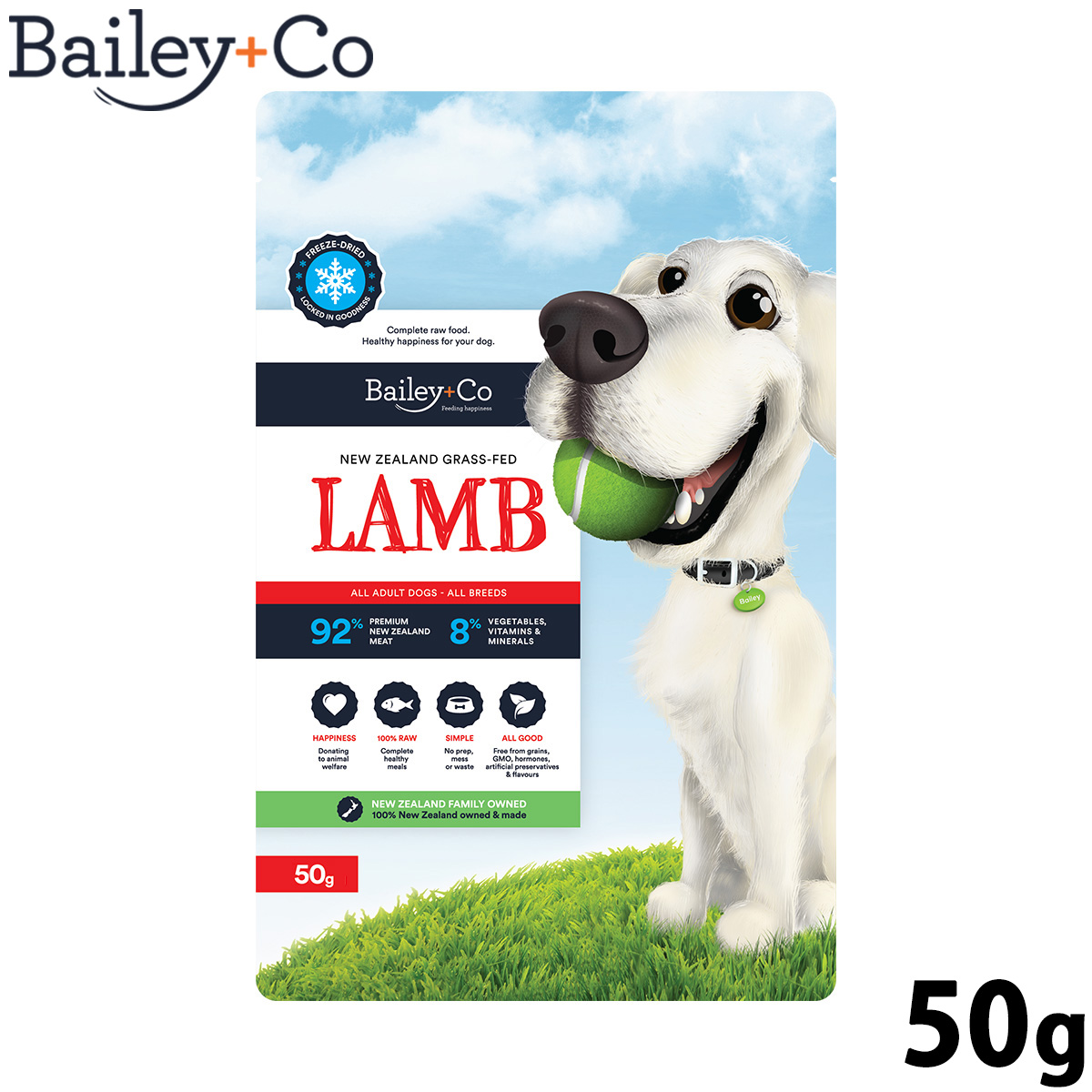 ベイリーコー Bailey+Co ドッグフード フリーズドライ コンプリート ラム 50g