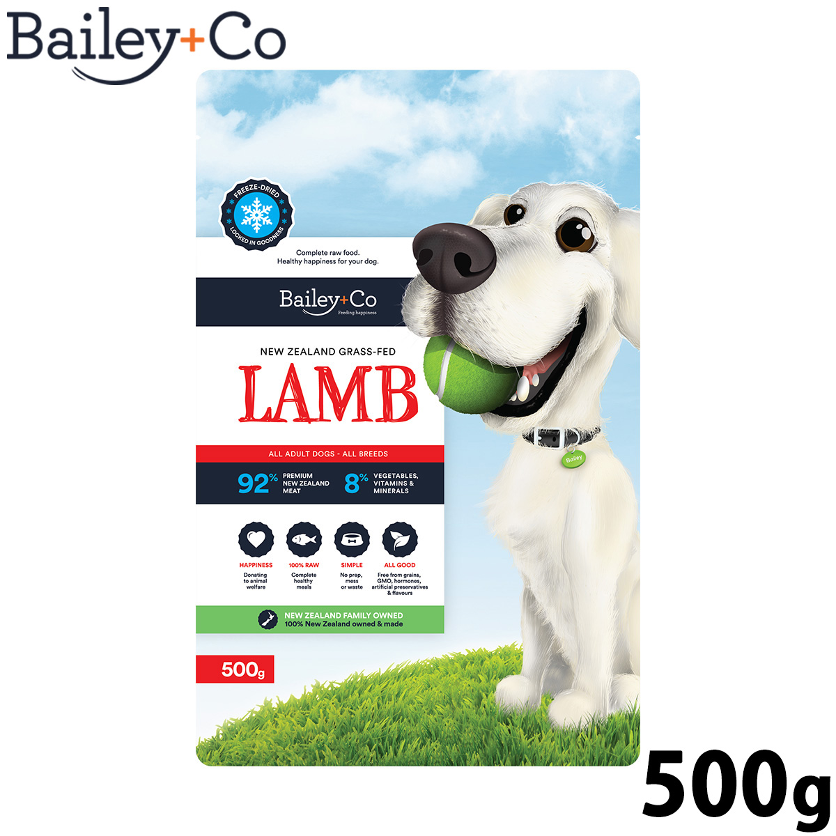 ベイリーコー Bailey+Co ドッグフード フリーズドライ コンプリート ラム 500g