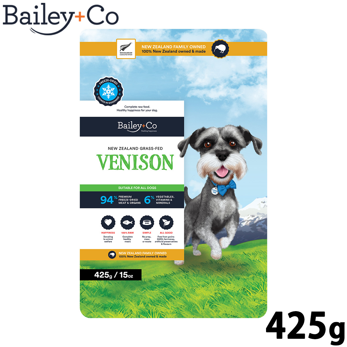 ベイリーコー Bailey+Co ドッグフード フリーズドライ コンプリート 鹿肉 425g