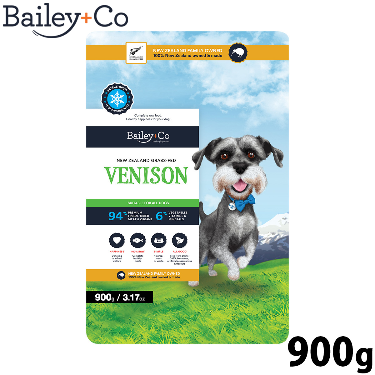 ベイリーコー Bailey+Co ドッグフード フリーズドライ コンプリート 鹿肉 900g