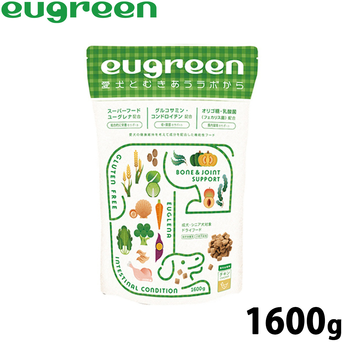 ユーグリーン ドッグフード 機能性総合栄養食 チキン 1600g