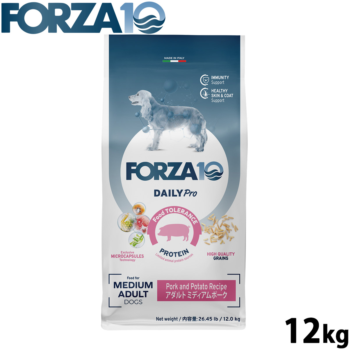 フォルツァ10 Forza10 ドッグフード デイリープロ Daily Pro アダルトミディアム ポーク 12kg