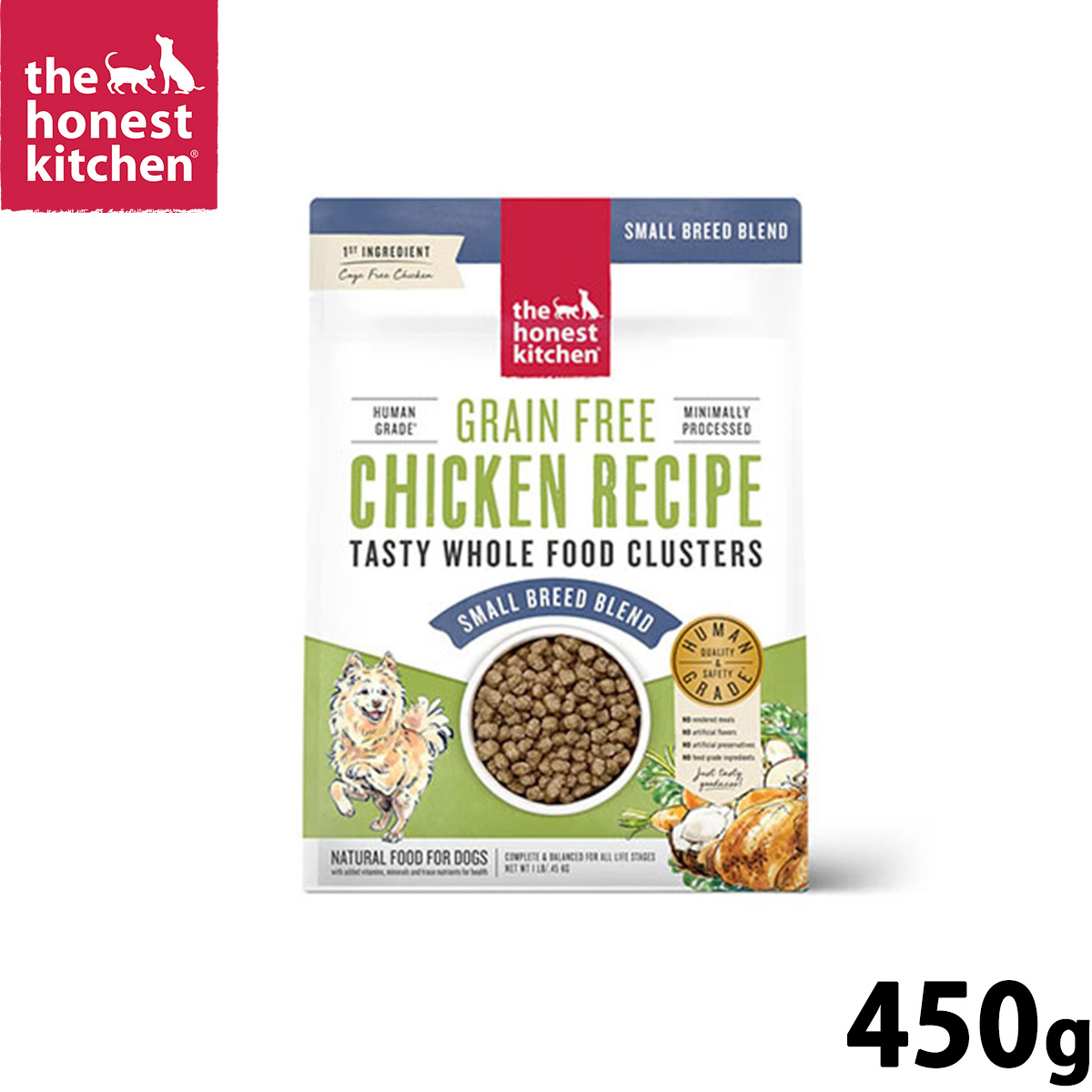 オネストキッチン クランチ ドッグフード グレインフリー チキン 450g