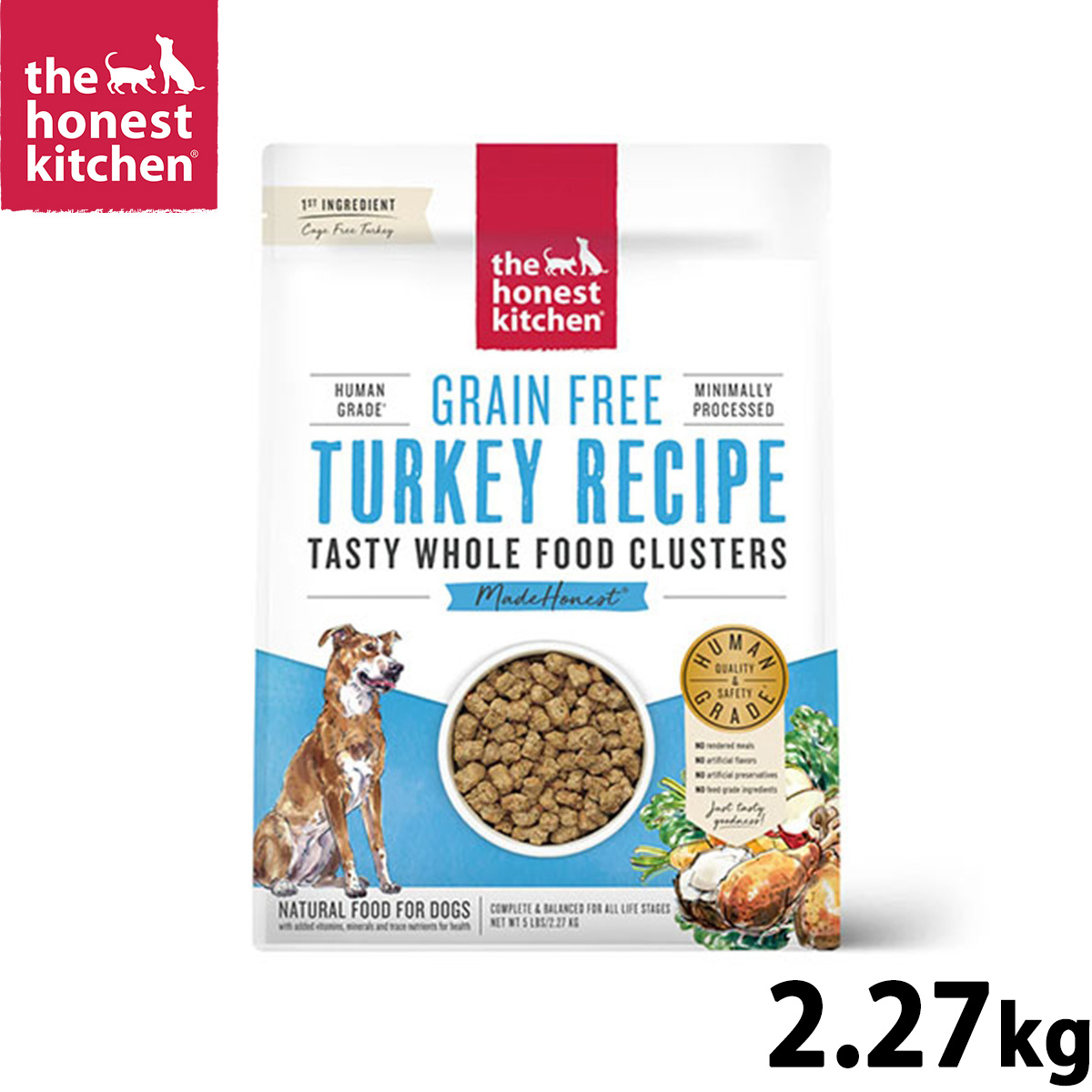 オネストキッチン クランチ ドッグフード グレインフリー ターキー 2.27kg