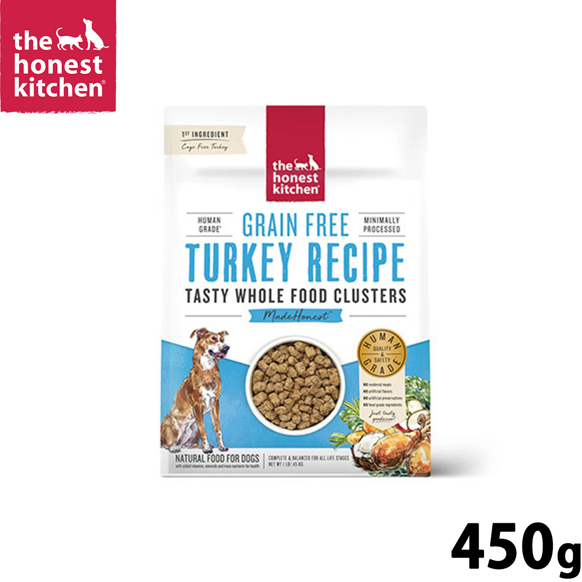 オネストキッチン クランチ ドッグフード グレインフリー ターキー 450g