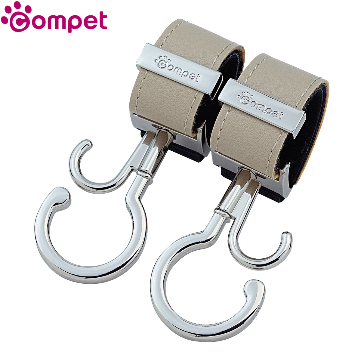 コムペット compet ペットカートフックBOX シルバーx合皮ラテベージュ