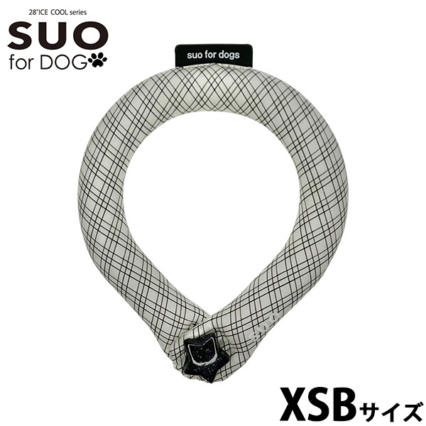 スオ リング フォー ドッグ SUO RING for dogs 28°ICE グラデチェック デコレボタン付 XSB ブラック