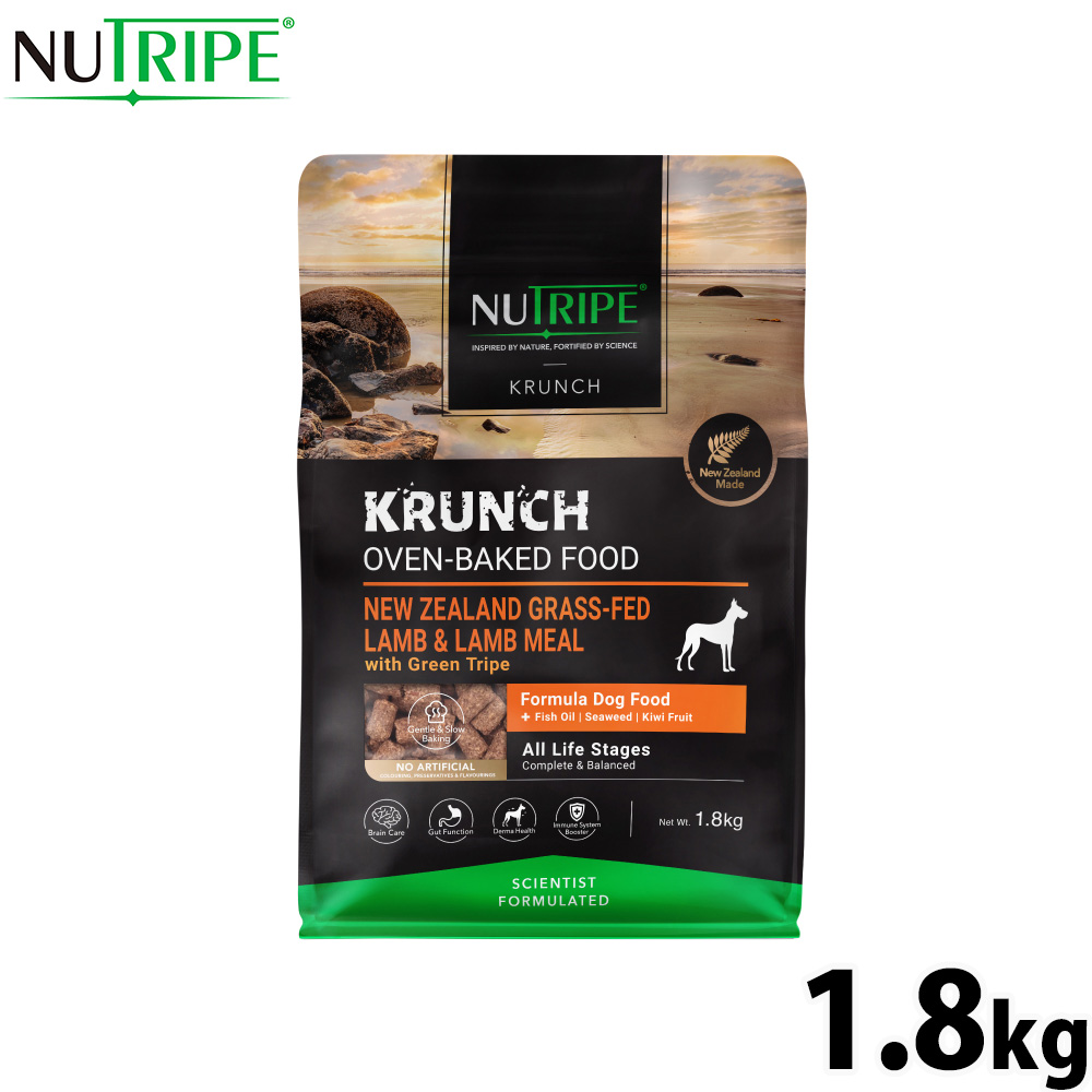 ニュートライプ NUTRIPE ドッグフード クランチ オーブンベークド ラムwithグリーントライプ 1.8kg