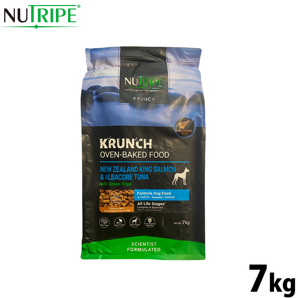ニュートライプ NUTRIPE ドッグフード  クランチ オーブンベークド キングサーモン＆ツナwithグリーントライプ 7kg