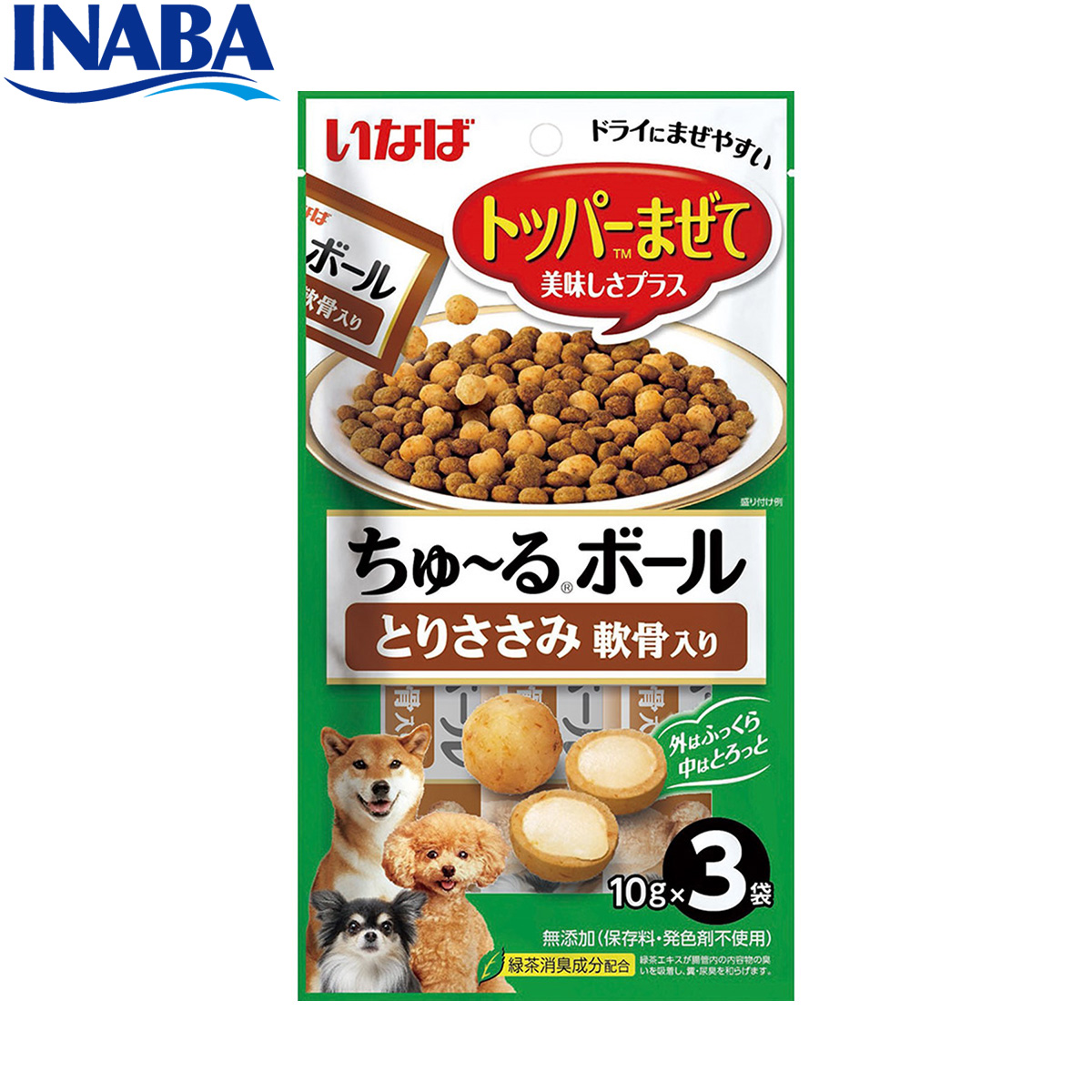 いなば 犬用 ちゅ~るボール とりささみ 軟骨入り 10g×3袋