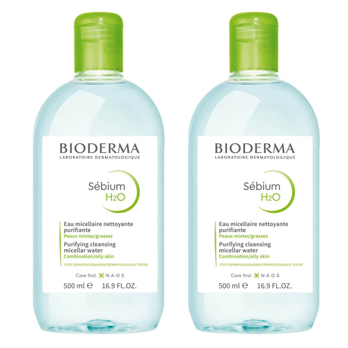 ビオデルマ セビウム H2O D(緑) 500ml×2本セット クレンジングウォーター BIODERMA クレンジング [5851/5465] 敏感オイリー 混合肌