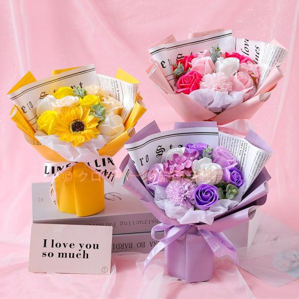 ソープフラワー ソープ フラワー 敬老の日プレゼント花束 かわいい アクリル 一部 クローバー株式会社 バルーン ブーケ 造花 母の日 誕生