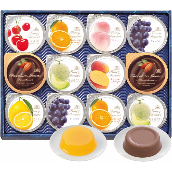 モロゾフ ファンシーデザート １２個 MO-1415 常温、夏限定、化粧箱入、果物、みずみずしい、フルーツゼリー、こだわり、チョコレー
