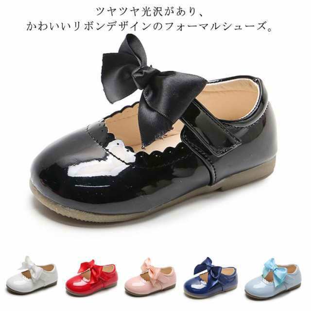 商品説明 フォーマルシューズ キッズ フォーマル靴 女の子 発表会 子供 フォーマル 靴 シューズ リボン りぼん エナメル ワンストラップ スリッポ