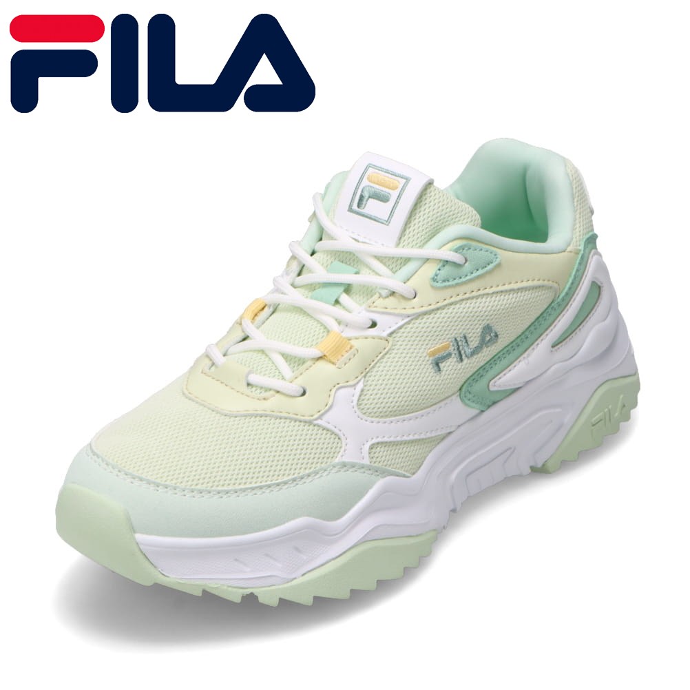人気ブランド「FILA」の厚底スニーカー。 カジュアルで合わせやすいシンプルスタイル！ 厚底×ワントーンでトレンドコーデにぴったり。