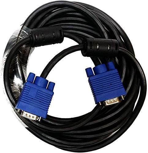 5M ディスプレーケーブル VGA ケーブル 15ピン オス・オス 延長ケーブル コネクタ ディスプレイ、テレビ デ、プロジェクター、HDTV等に適用 ノイズに強いダブルコア付 (5M)D-Sub15