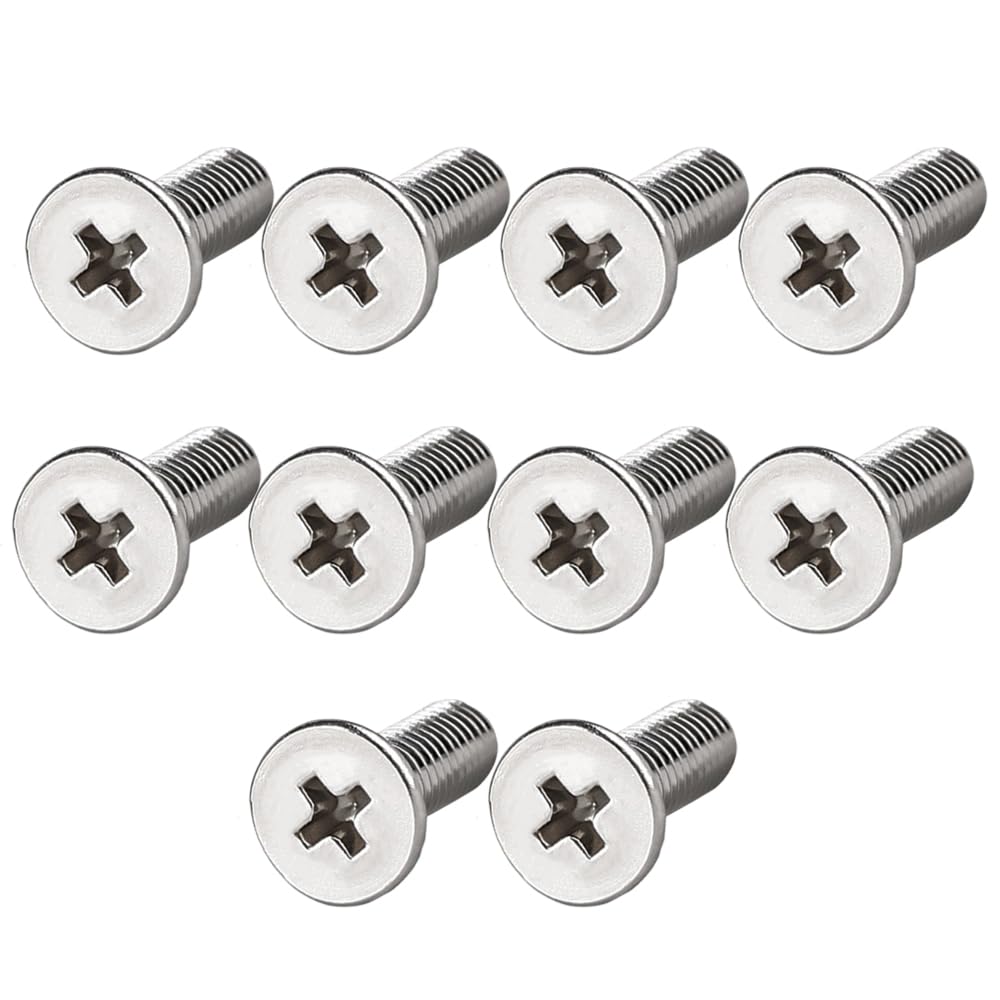 LOYELEY 十字穴皿小ねじ M4x10mm 10個入り 平ネジ フラットヘッド機械ネジ TV モニタのネジ モニタースタンド 取付ネジ 304ステンレス TV/ラップトップPC/ファン用【パッケー