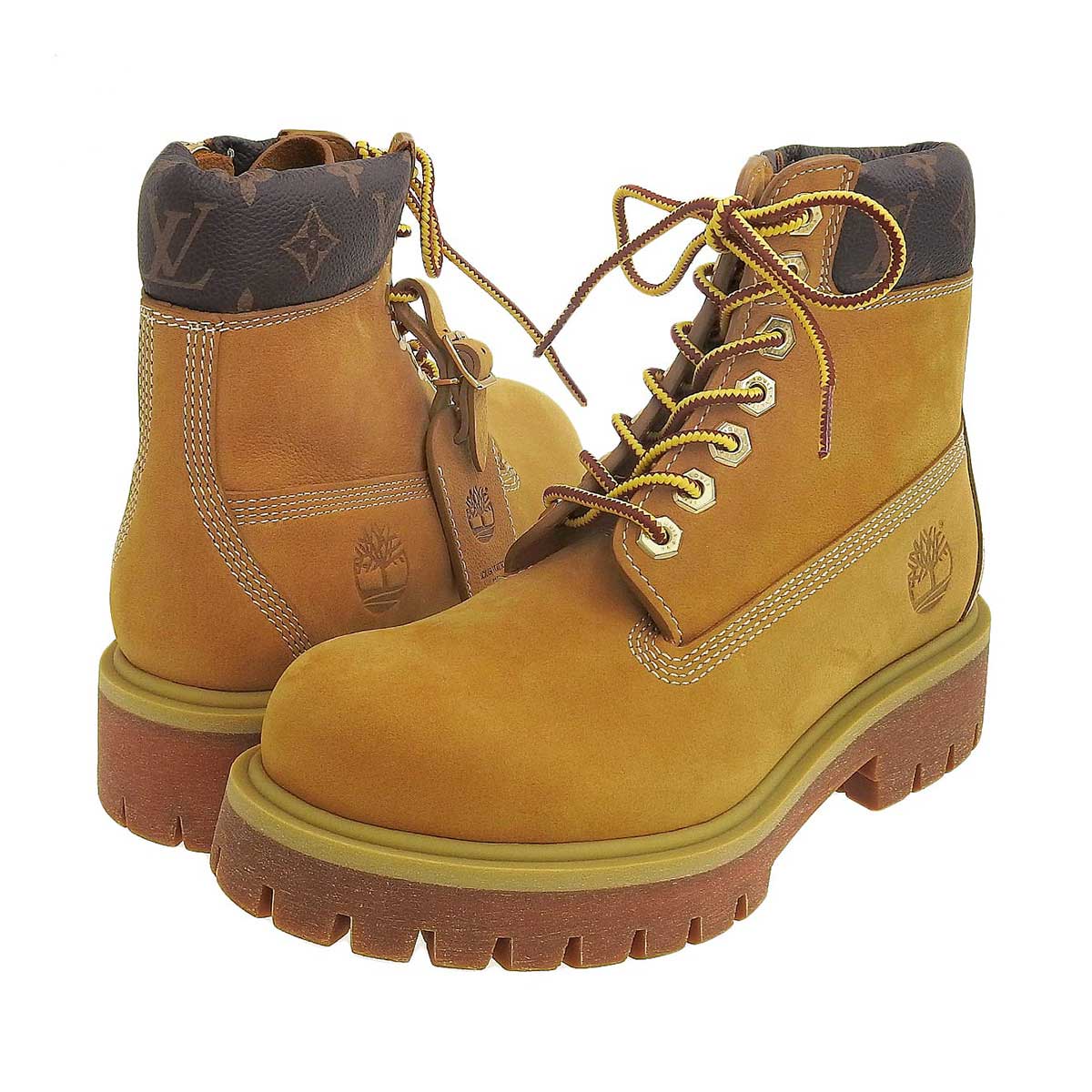 ルイヴィトン Timberland コラボ アンクルブーツ モノグラム メンズ キャメル LOUIS VUITTON 中古 【アパレル・小物】