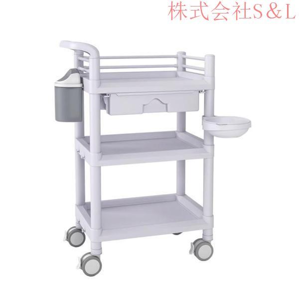 ?【素材】ワゴン キャスター付き 多機能トロリー 高品質ABS 材料、安全性 無臭 老化防止 長持ちする、最大荷重：100kgです。 ?【移動が容易】 サービスワゴン キャスター付き、手すりはトロリー