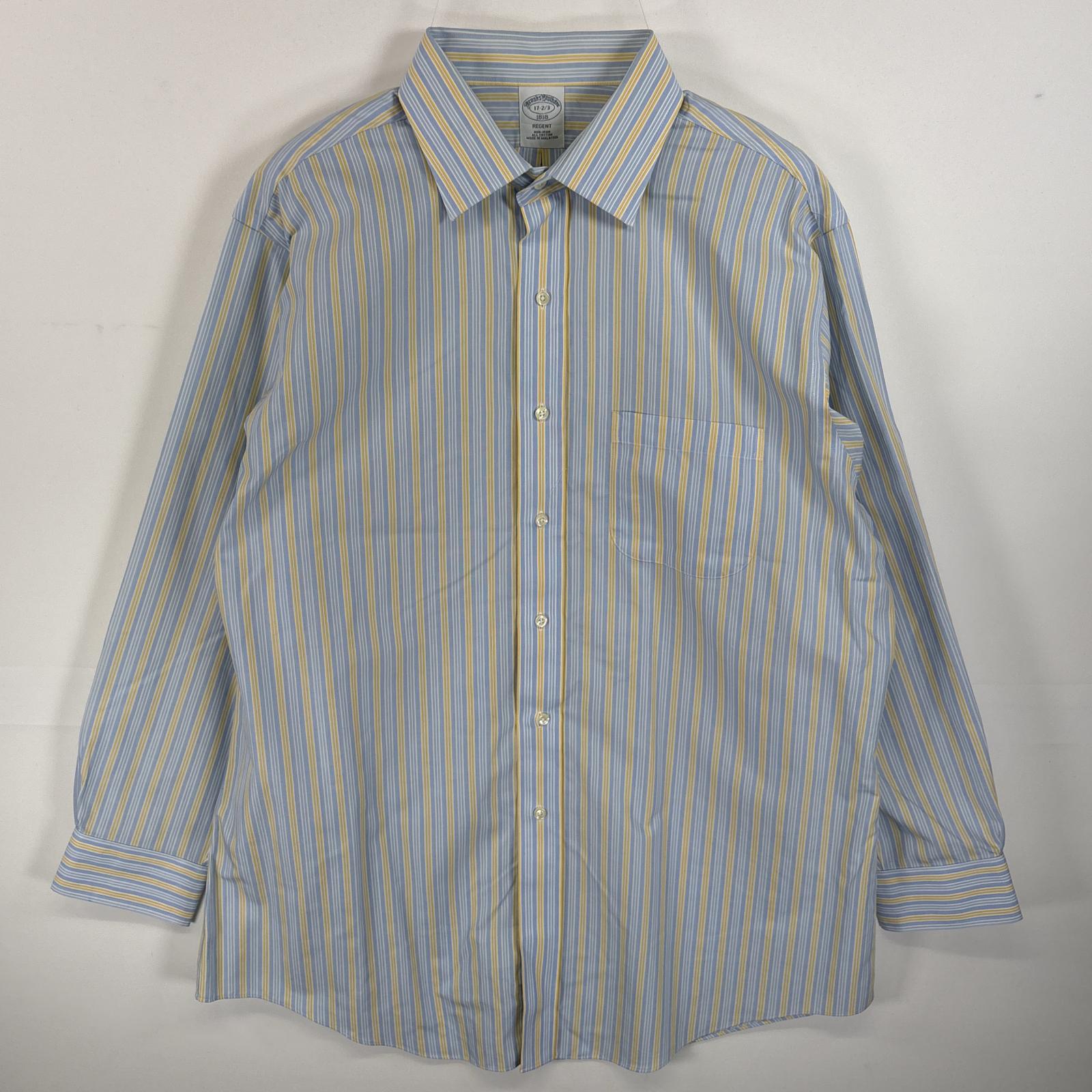 古着 ブルックスブラザーズ Brooks Brothers 長袖シャツ 1818 REGENT NON-IRON 水色系 ストライプ メンズ