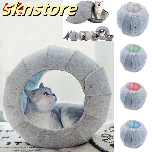 送料無料 ペットベッド 猫 ドーム キャットハウス 猫ベッド 猫ハウス 犬 冬 ペット用品 小型犬 小動物 4色/41*38*28CM