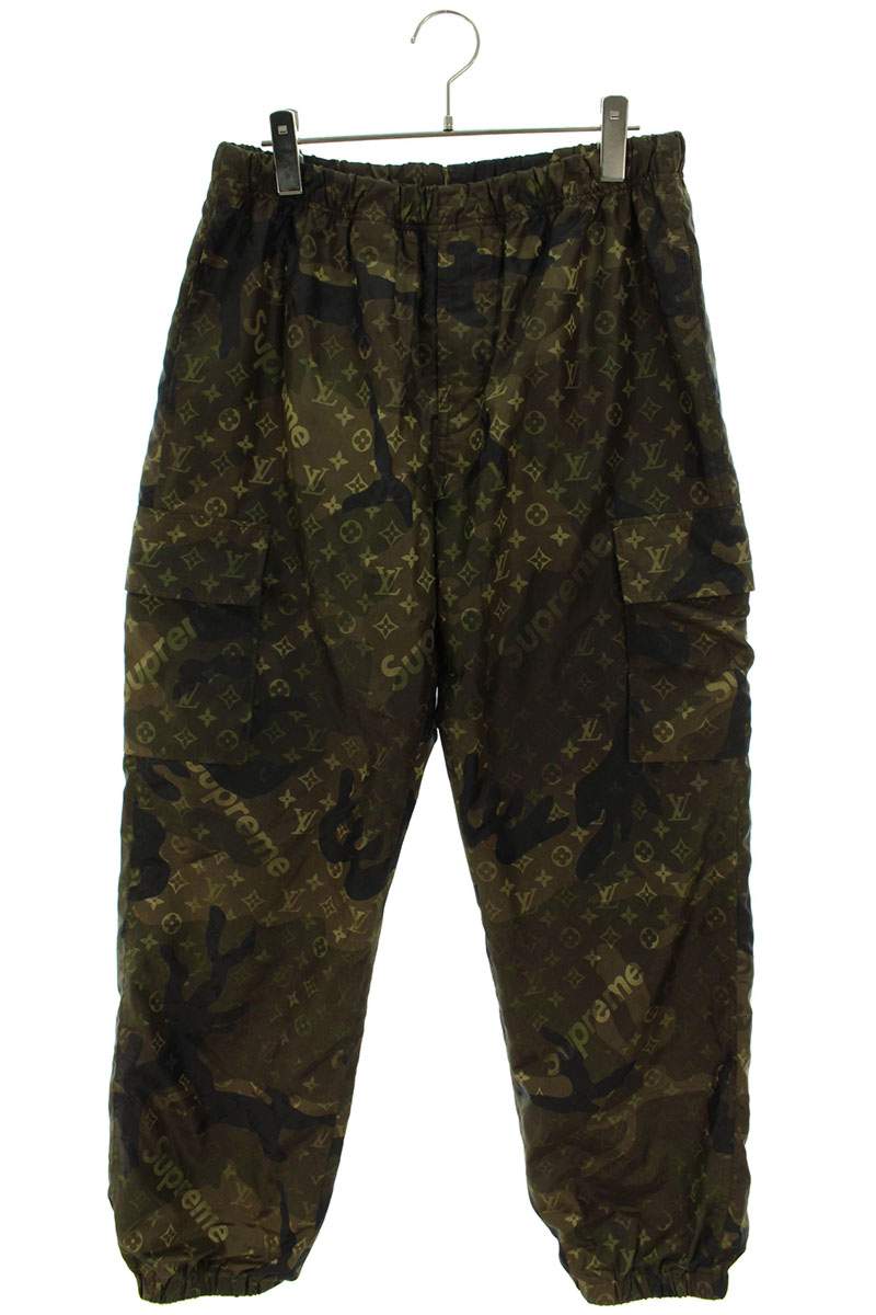 シュプリーム ルイヴィトン サイズ:40 LV Nylon Track Pant モノグラムロゴナイロントラックロングパンツ 中古 OM10