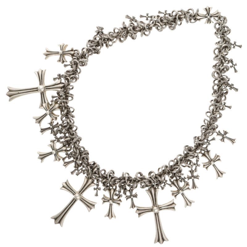 クロムハーツ LIQUID CH CROSS リキッドCHクロス クロスチャーム付きBリングネックレス 中古 OK15