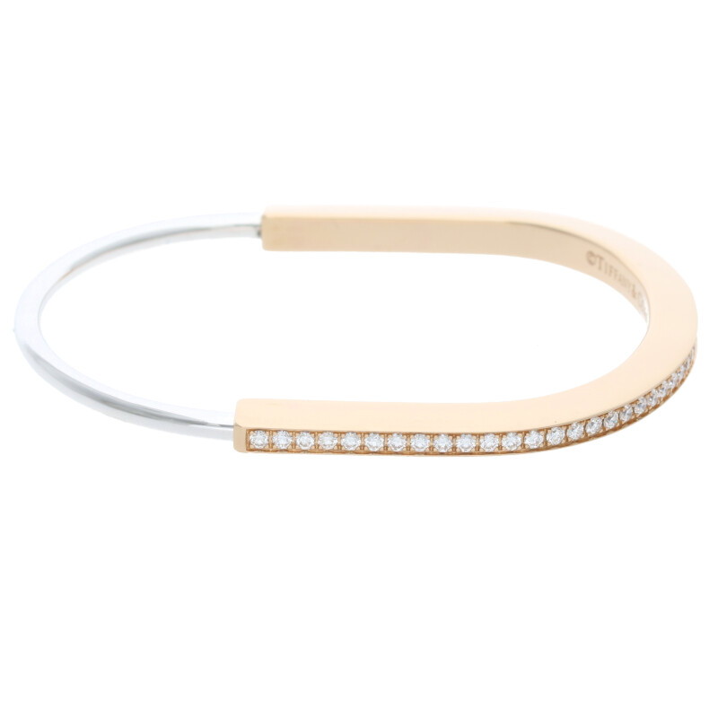 ティファニー サイズ:XL ロック パドロック ハーフダイヤバングル 中古 GZ14