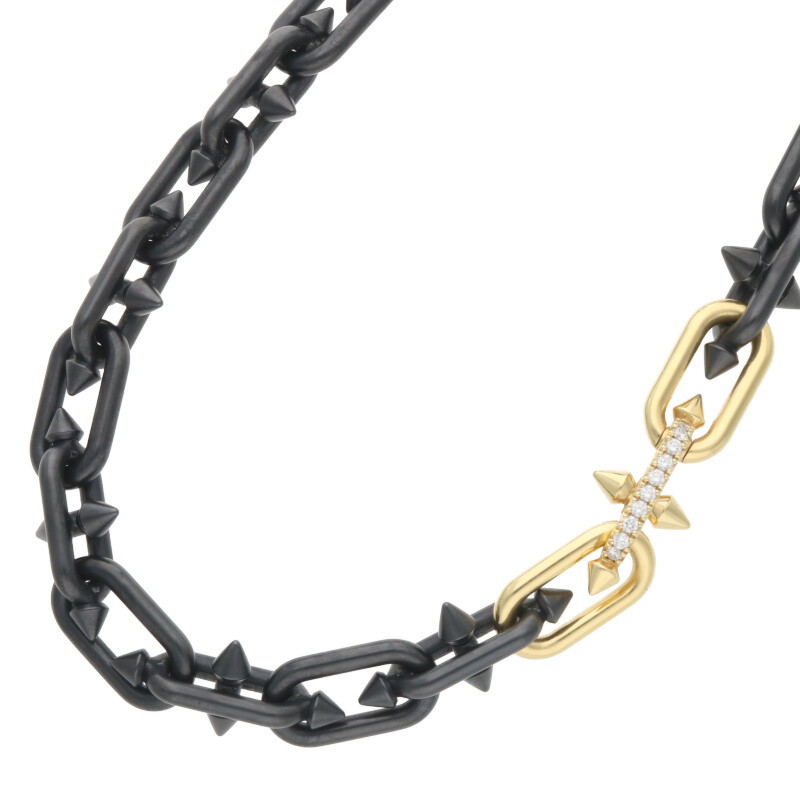 ティファニー ファレルウィリアムス タイタン K18YGチタンダイヤモンドネックレス 中古 SB01