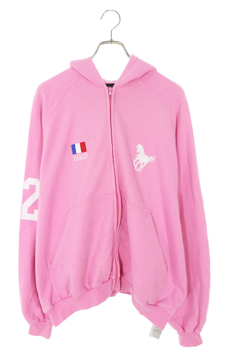 バレンシアガ サイズ:1 720425 TNVD4 ポロジップアップパーカー 中古 SS13