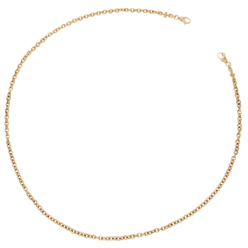 クロムハーツ 22K MASK PAPER CHAIN 2 CLIP マスクペーパーチェーン ゴールドネックレス 中古 OS06