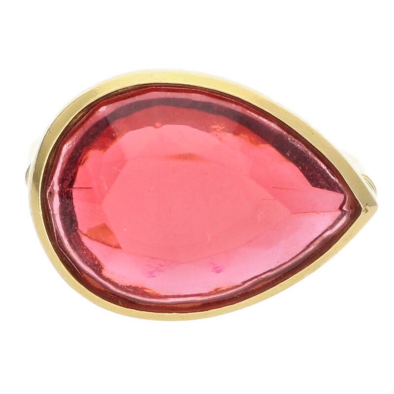 バカラ マリーエレーヌドゥタイヤック サイズ:11.5号 K18YGイエローゴールドルージュストーンリング 中古 BS99