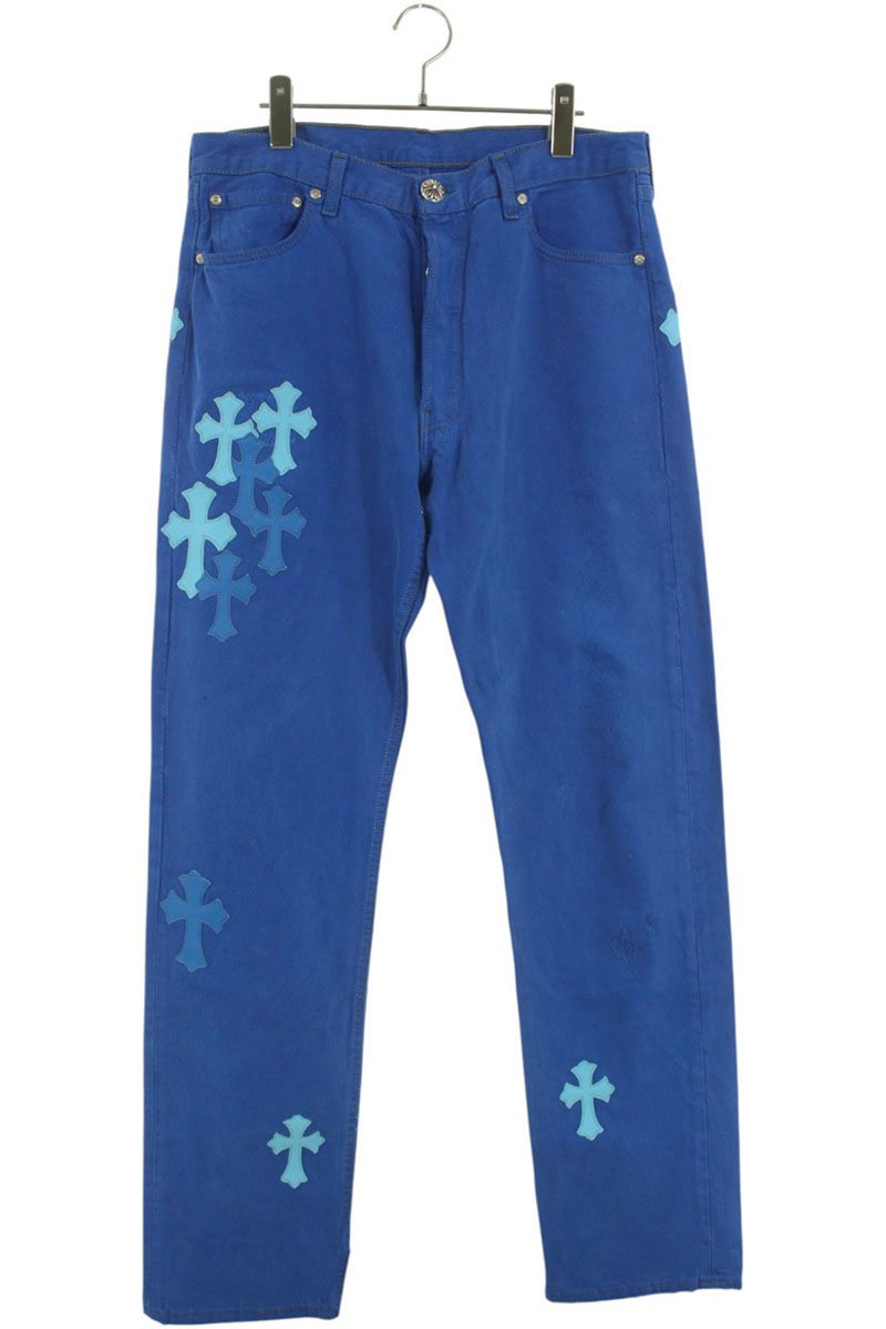 クロムハーツ リーバイス サイズ:32インチ U VNTG JEAN BLU RED TAB クロスパッチ付きウォッシュドデニムパンツ 中古 SS07