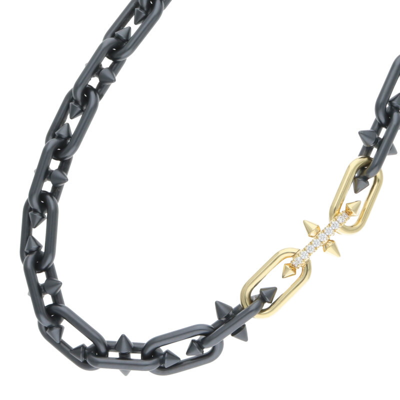 ティファニー ファレルウィリアムス サイズ:18inch タイタン K18YGチタンダイヤモンドネックレス 中古 GZ14