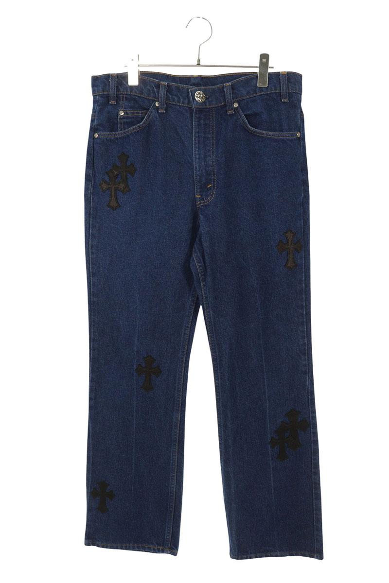 クロムハーツ リーバイス サイズ:31インチ U VNTG JEAN BLU ORNG TAB 517クロスパッチ付きウォッシュドデニムパンツ 中古 SJ02